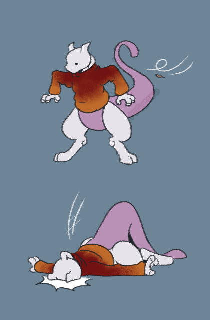Mewtwo in a sweater